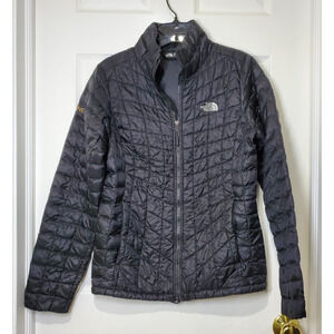 The North Face ThermoBall Insulated Jacket Women S Black Full Zip (Embroidered)
